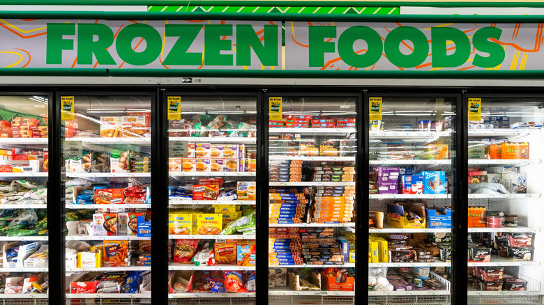 Frozen foods case at Dollar Tree