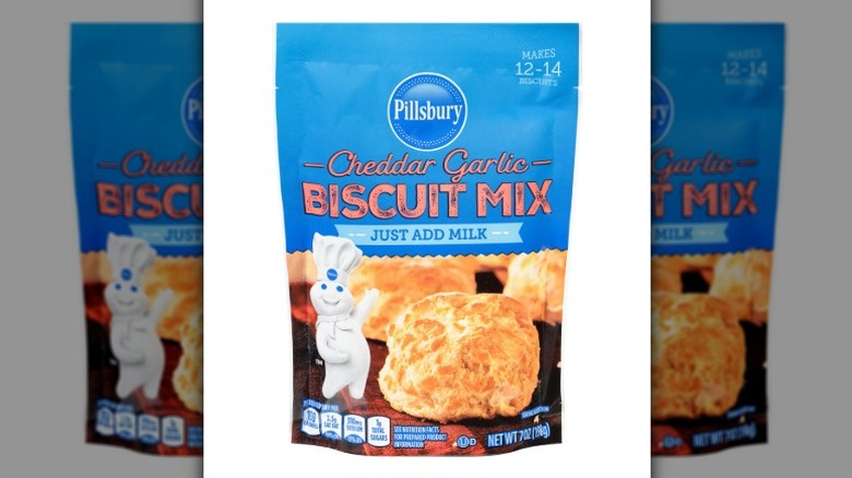 box of Pillsbury Cheddar Garlic Biscuit Mix