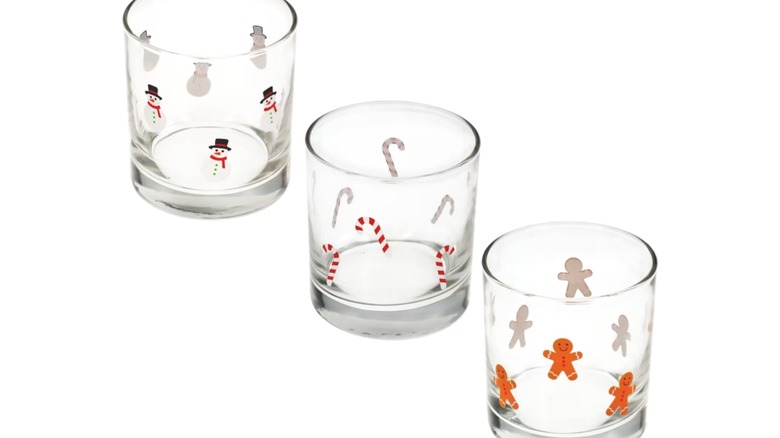 Three seasonal rocks glasses from Dollar Tree