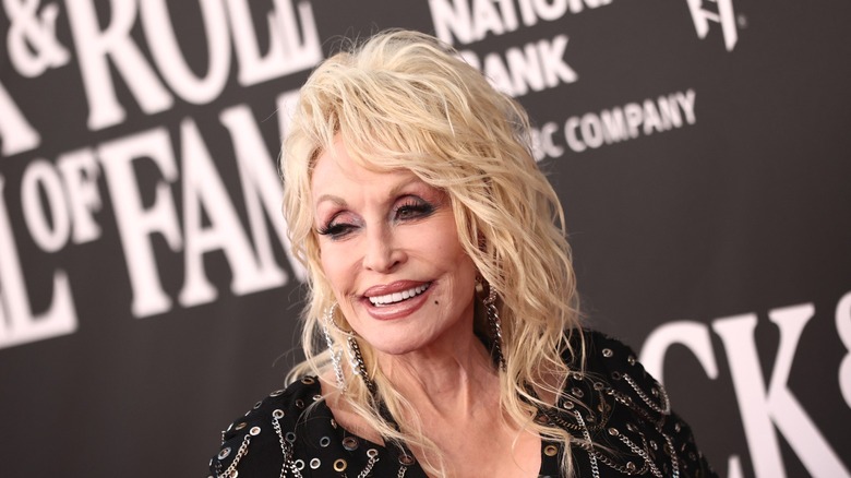 Dolly Parton attending the Rock and Roll Hall of Fame induction ceremony