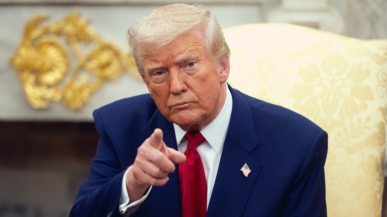 Donald Trump pointing a finger
