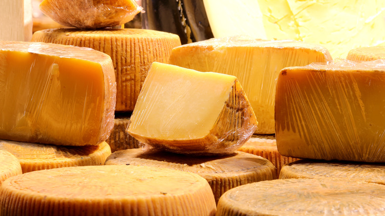 Wheels of Pecorino Romano cheese