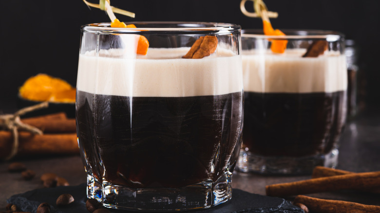 Two Spanish coffee warm cocktails
