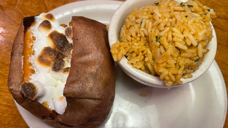Texas Roadhouse sweet potato and seasoned rice