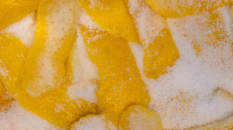 Sugar and lemon peel