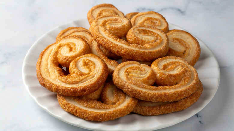 Plate of palmier cookies