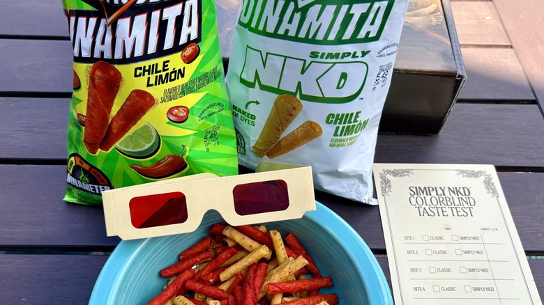 Comparing Doritos Dynamita Classic Chile Limon and Doritos Dynamita Simply NKD Chile Limon with a blind taste test