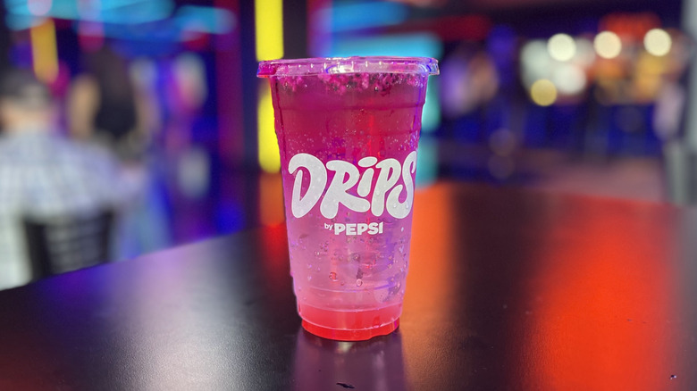 A platic cup with Starry Dragon Fruit Blast at a Regal Cinemas