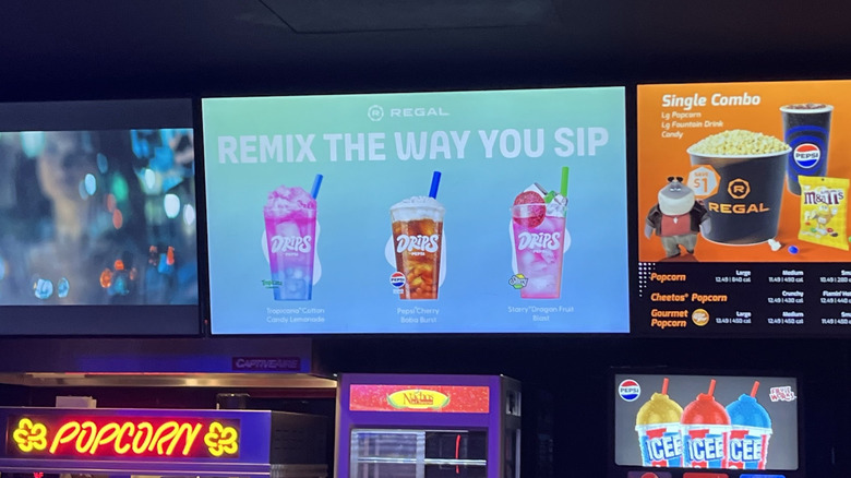 An advertisement for Pepsi Drips at a Regal Cinemas