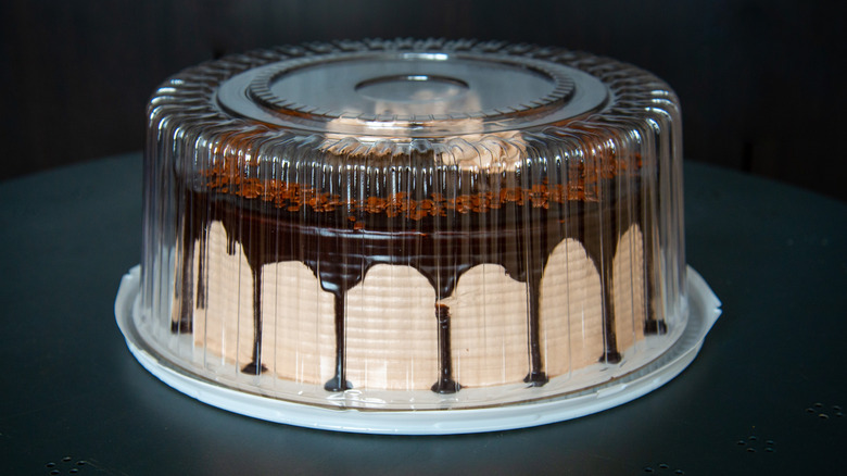Cake in a plastic container