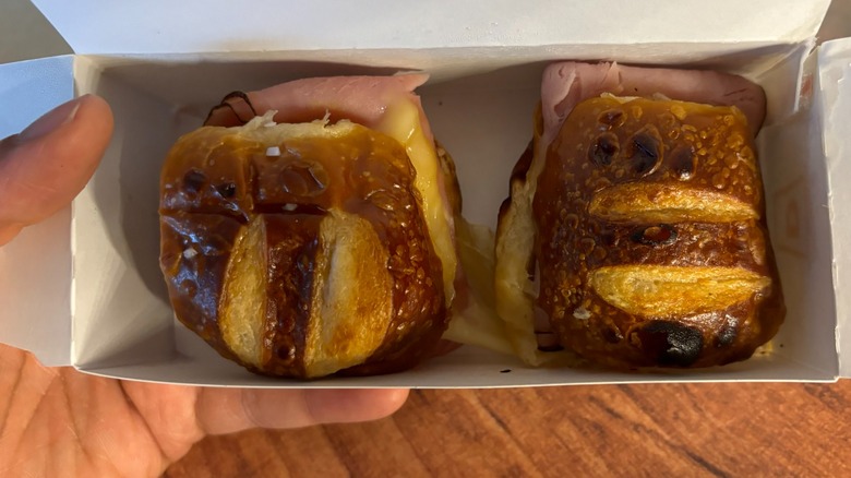 Dunkin' Ham and Swiss Pretzel Sliders