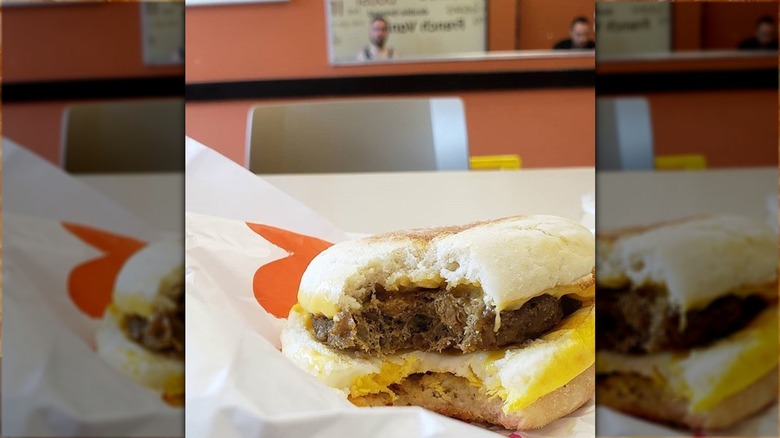 Sandwich with Sausages, Egg and Cheese