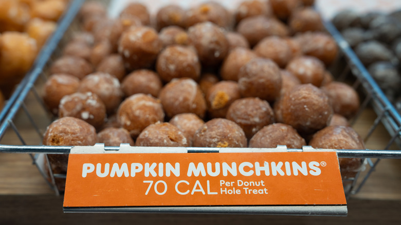 Pumpkin munchkin donuts from Dunkin'