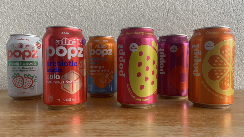 all six sodas horizontally staggered