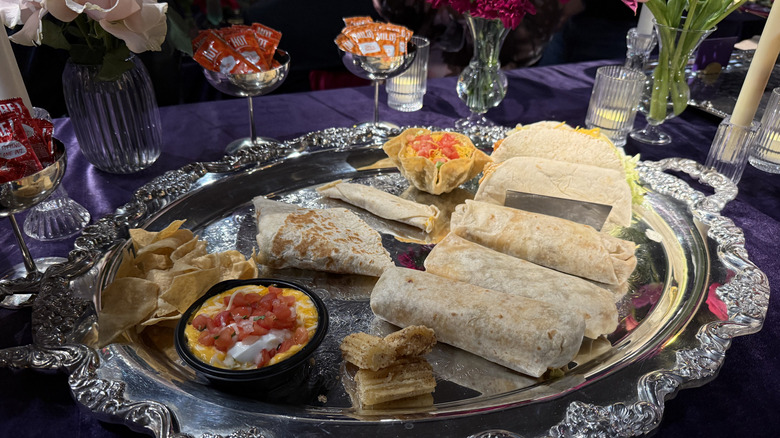 A tray of food from Taco Bell's Luxe Value Menu