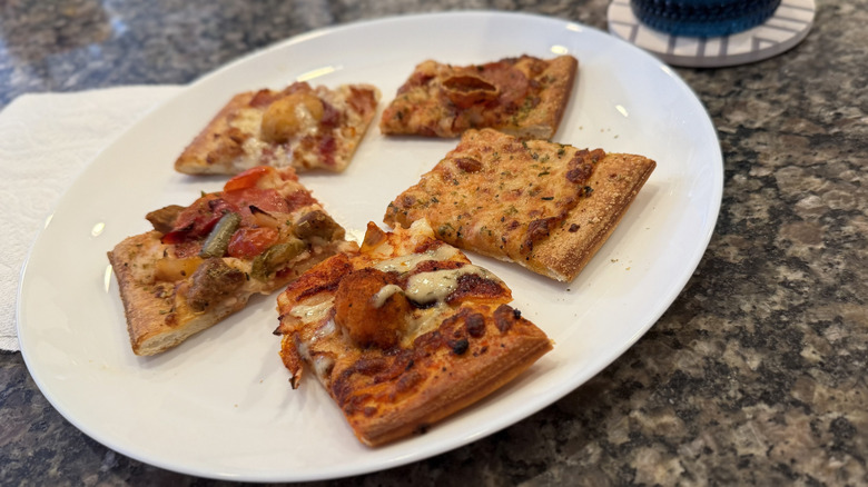 plate with a piece of each flatbread