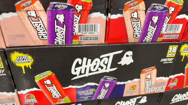 Boxes of Ghost energy drinks