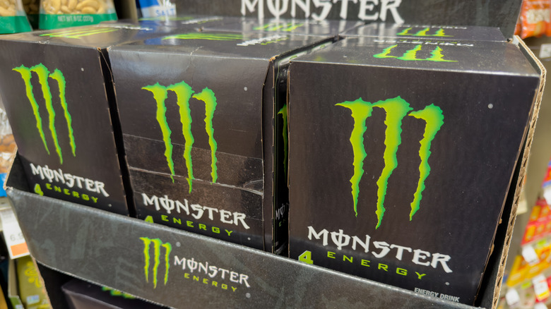 Boxes of Monster energy drink