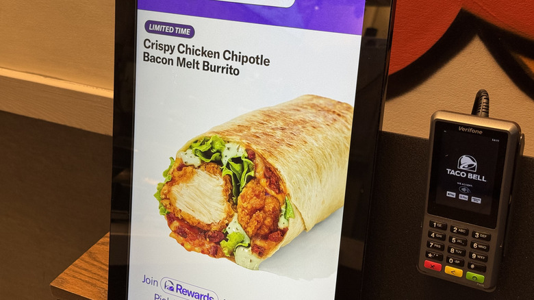 Taco Bell kiosk display screen