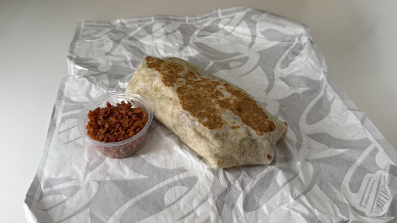 Chipotle bacon cup and burrito
