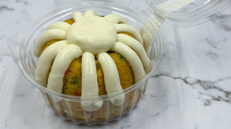 a Confetti bundt cake from Nothing Bundt Cakes