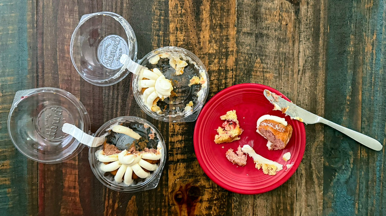 the remains of several bundt cakes from Nothing Bundt Cakes
