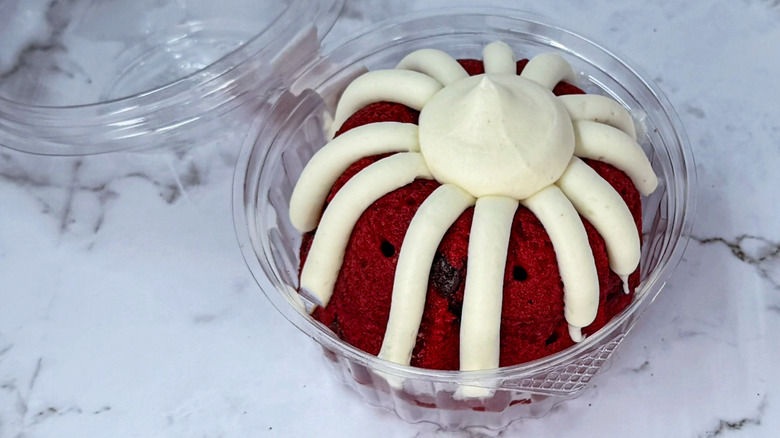 a Red Velvet bundt cake from Nothing Bundt Cakes