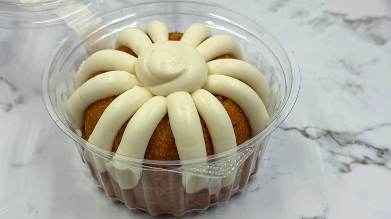 a Strawberries & Cream bundt cake from Nothing Bundt Cakes