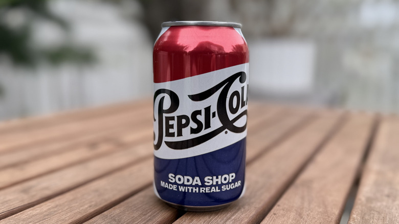 Can of Pepsi-Cola Soda Shop Made with Real Sugar