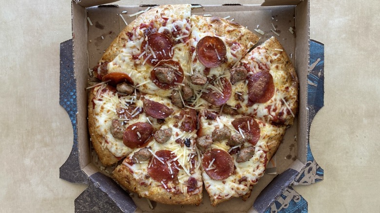 Schlotzsky's sausage and pepperoni pizza