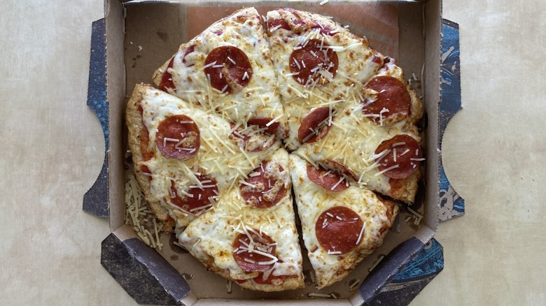 double cheese and pepperoni Schlotzsky's pizza