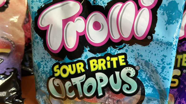 Close up of Trolli Sour Brite Octopus package