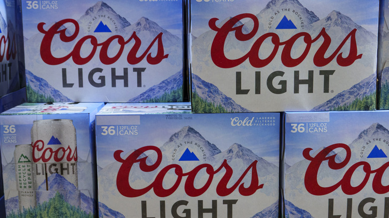 Several boxes of Coors Light beer