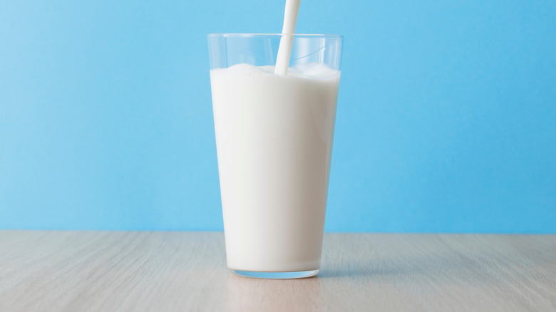 A glass of milk