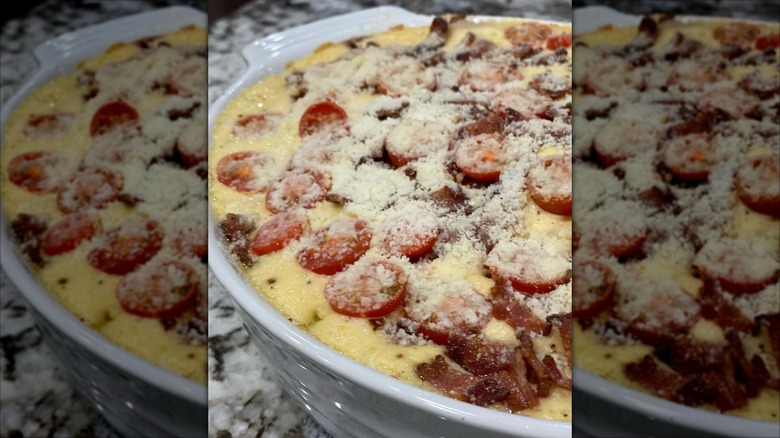 Hot Brown casserole in a dish