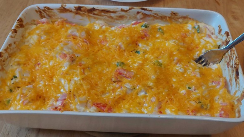 Tray of crab casserole