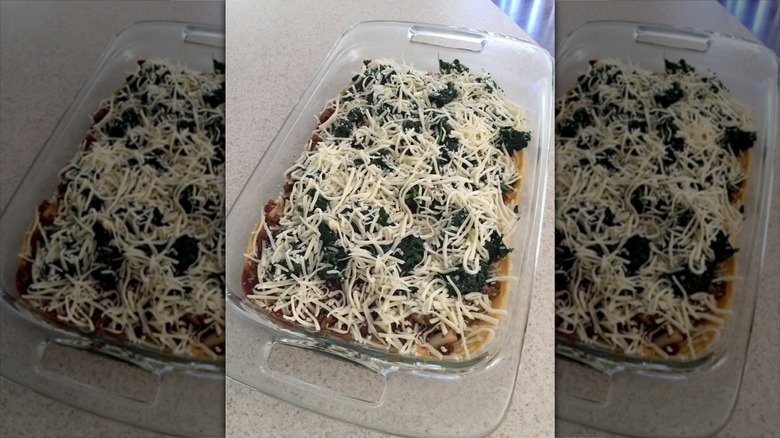 Spinach and jack cheese enchilada bake