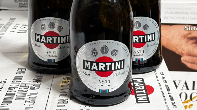 Bottles of Martini Asti Spumante wine