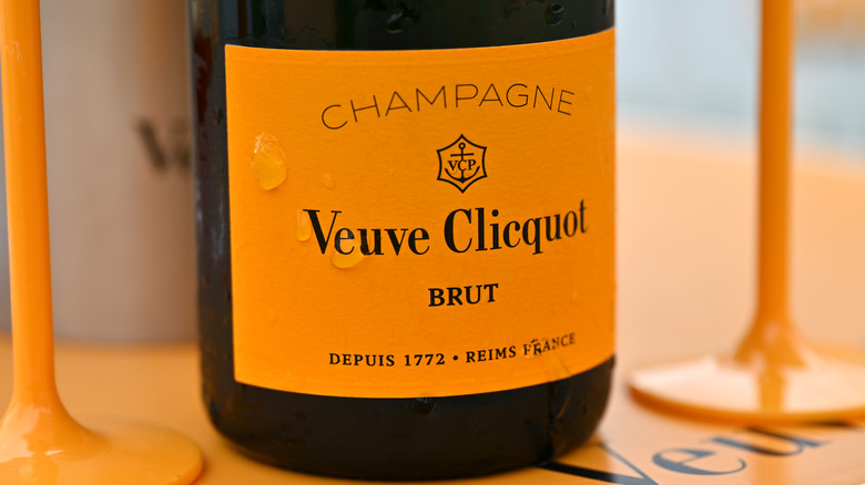 Bottle of veuve cliquot champagne