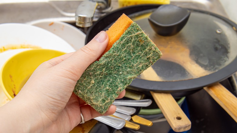 A dirty old dish sponge