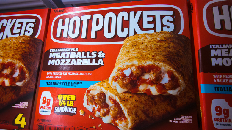 Meatball Hot Pockets in supermarket freezer