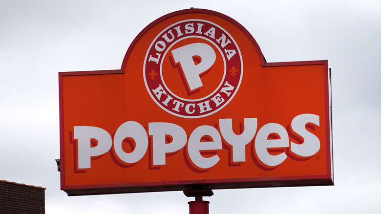 Popeyes freestanding sign
