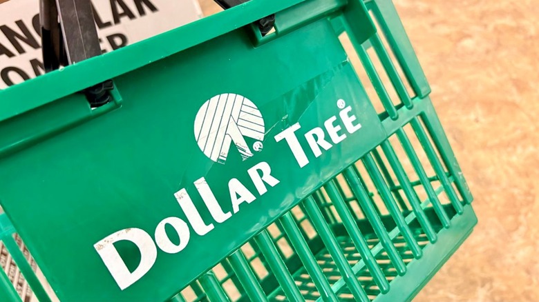 Dollar Tree shopping basket with logo