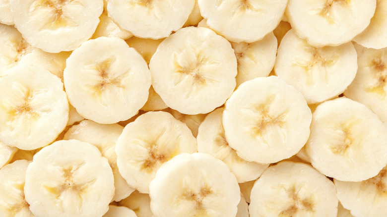Close-up of sliced bananas