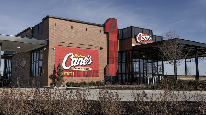 Exterior of a Raising Cane's fast food restaurant