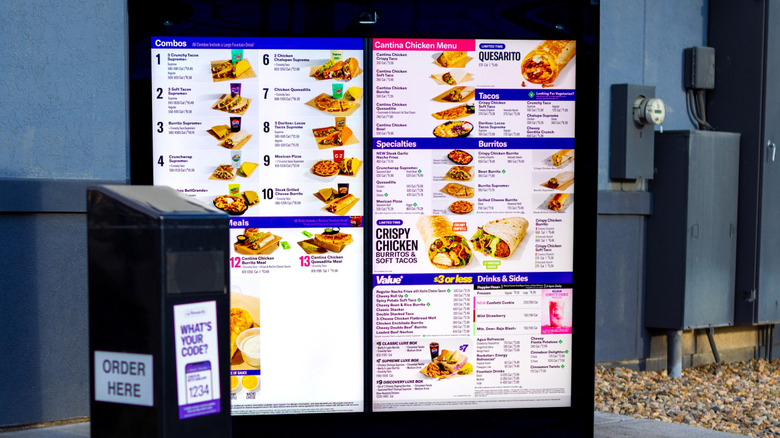 Taco Bell drive-thru menu and speaker