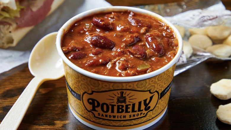 Potbelly Sandwich Shop chili in cup