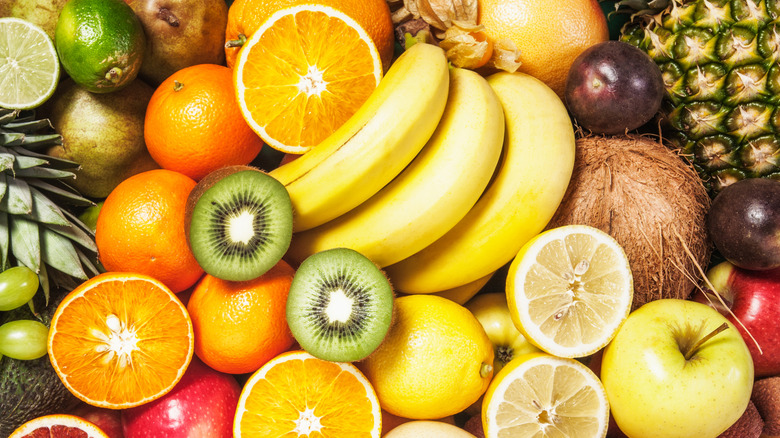 Fresh fruit background.