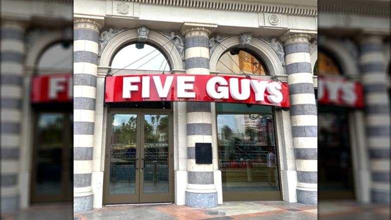 Outside Five Guys at the Venetian in Las Vegas