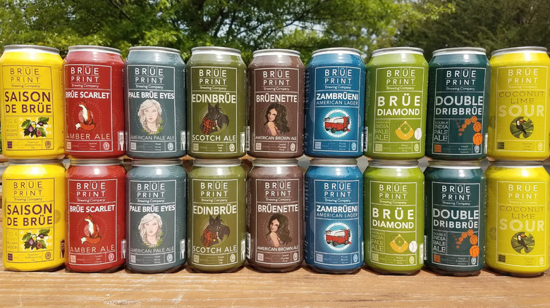Brüeprint Brewing Company beer cans